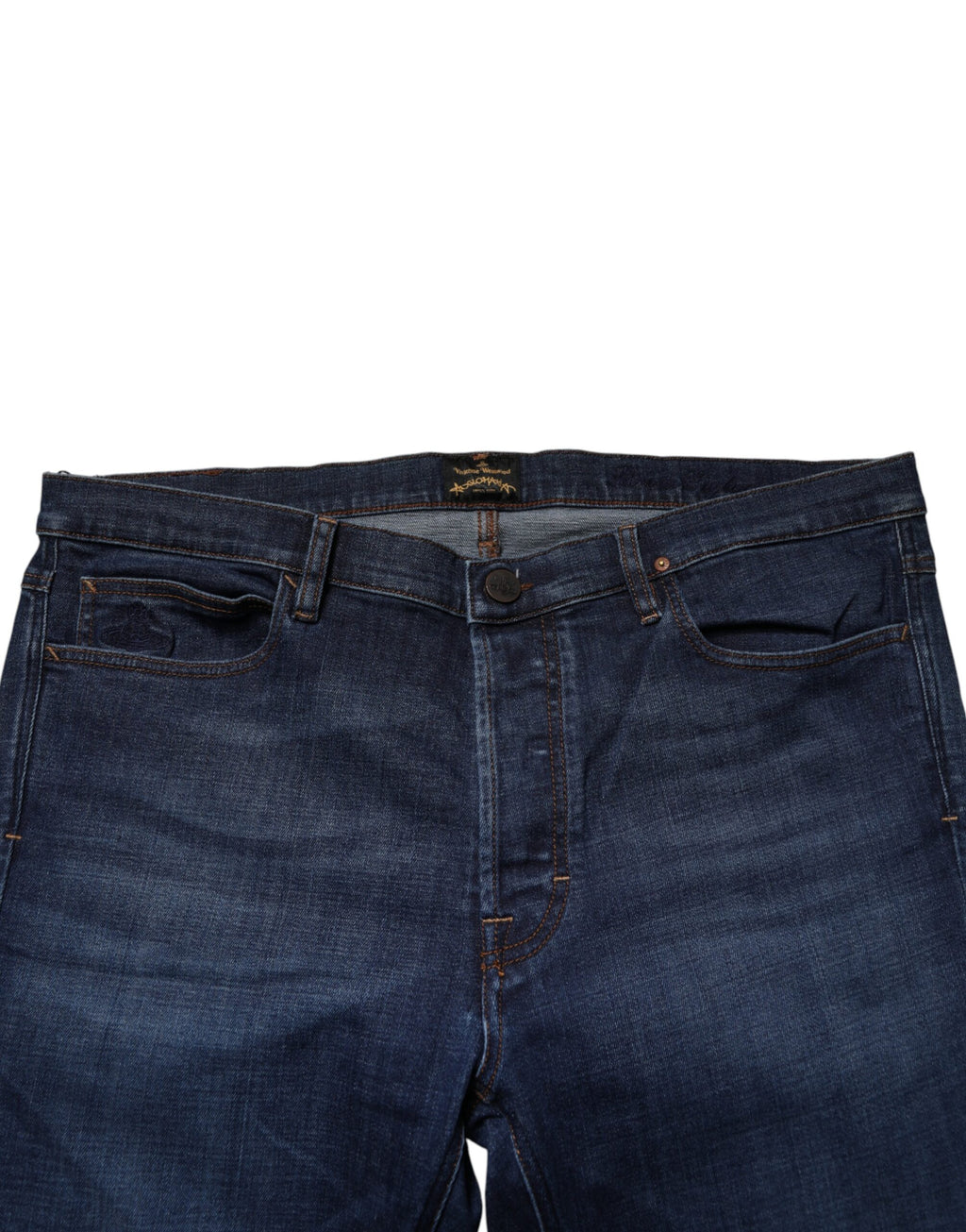 Vivienne Westwood Blue Mid Waist Cotton Men Cropped Denim Jeans