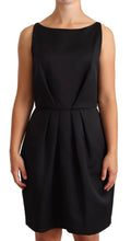 Cédric Charlier Black Sleeveless Pleated Aline Knee Length Dress