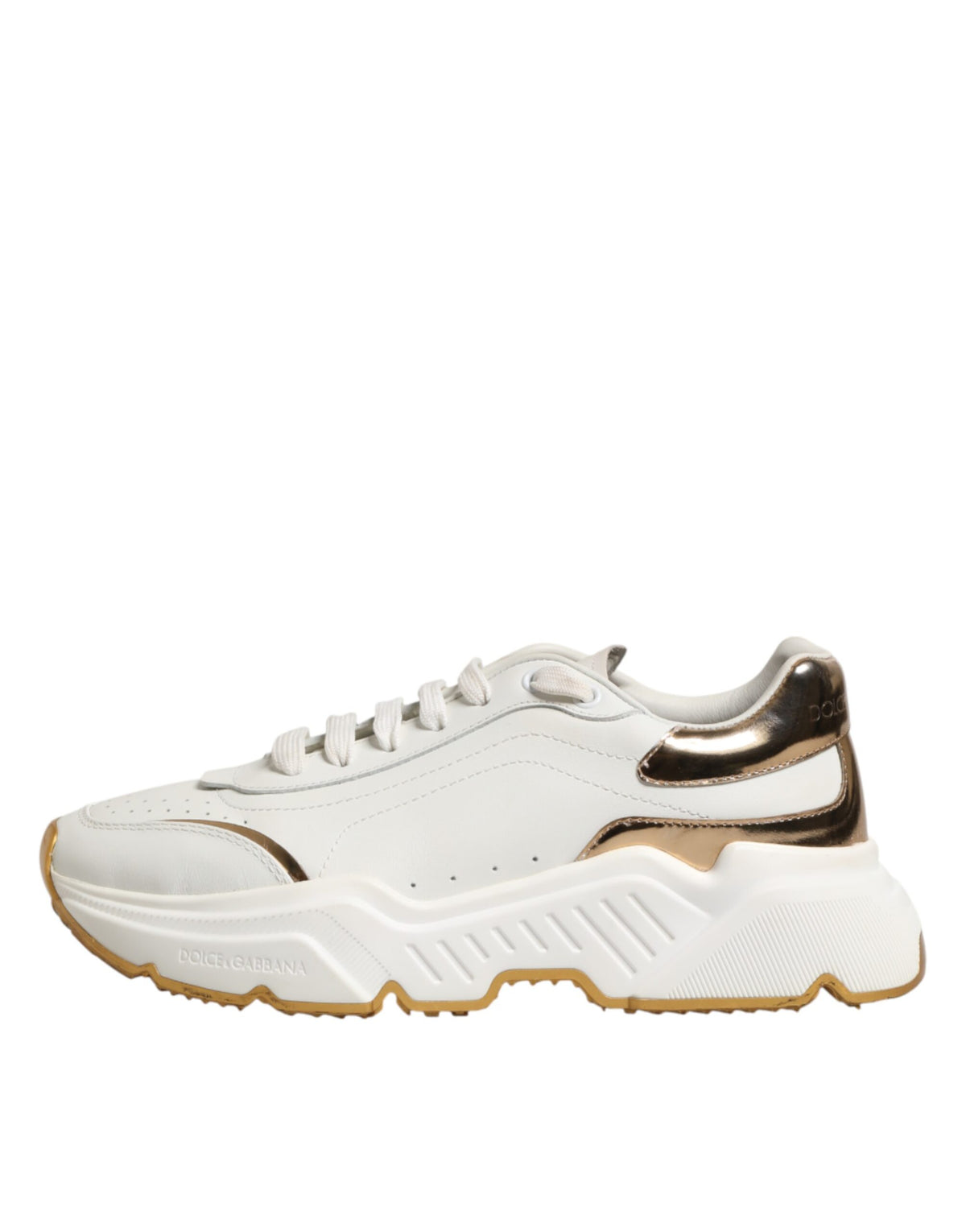 Dolce & Gabbana White Gold Daymaster Low Top Sneakers Shoes