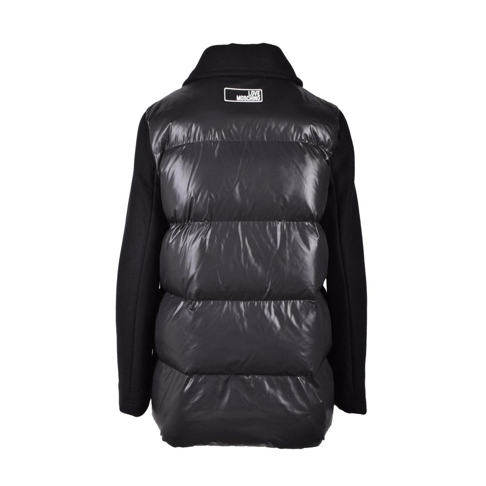 Love Moschino Black Polyester Full-Length Jacket