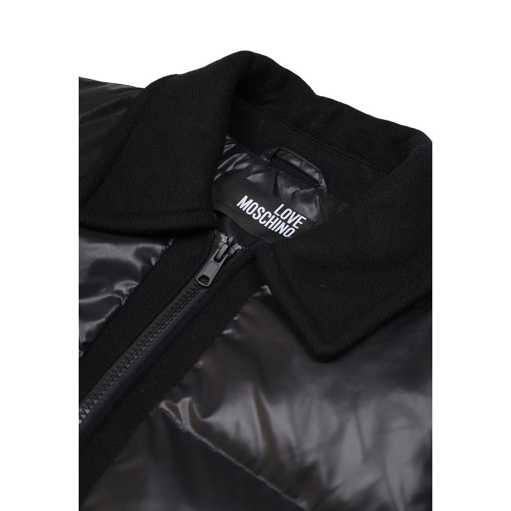 Love Moschino Black Polyester Full-Length Jacket