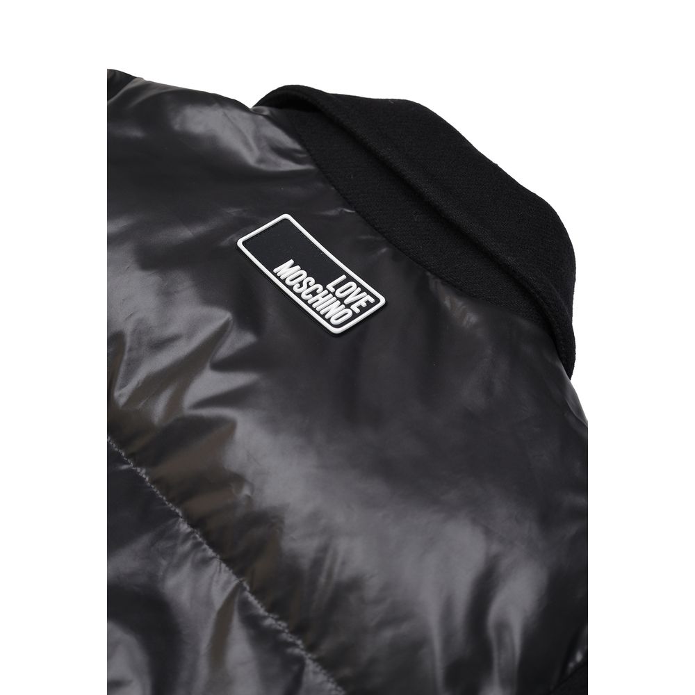 Love Moschino Black Polyester Full-Length Jacket