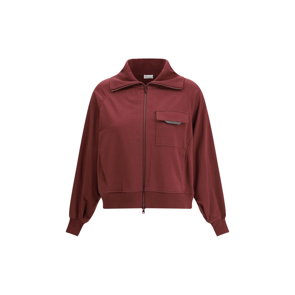 Brunello Cucinelli Bordeaux Cotton Cardigan