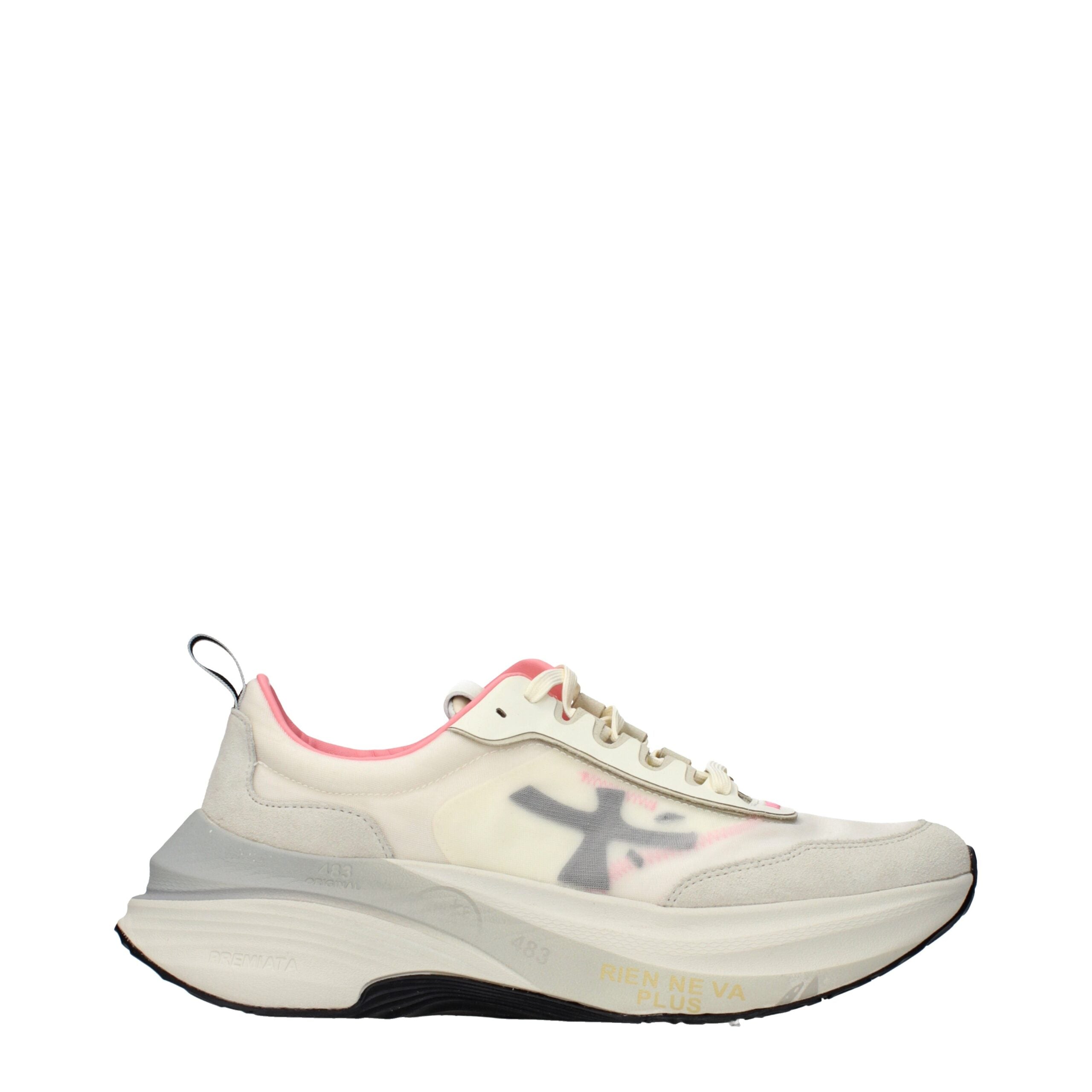 Premiata Beige Fabric Chunky Sneakers