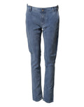 Nine In The Morning Blue Cotton Stretch Men Chino Trouser Pants