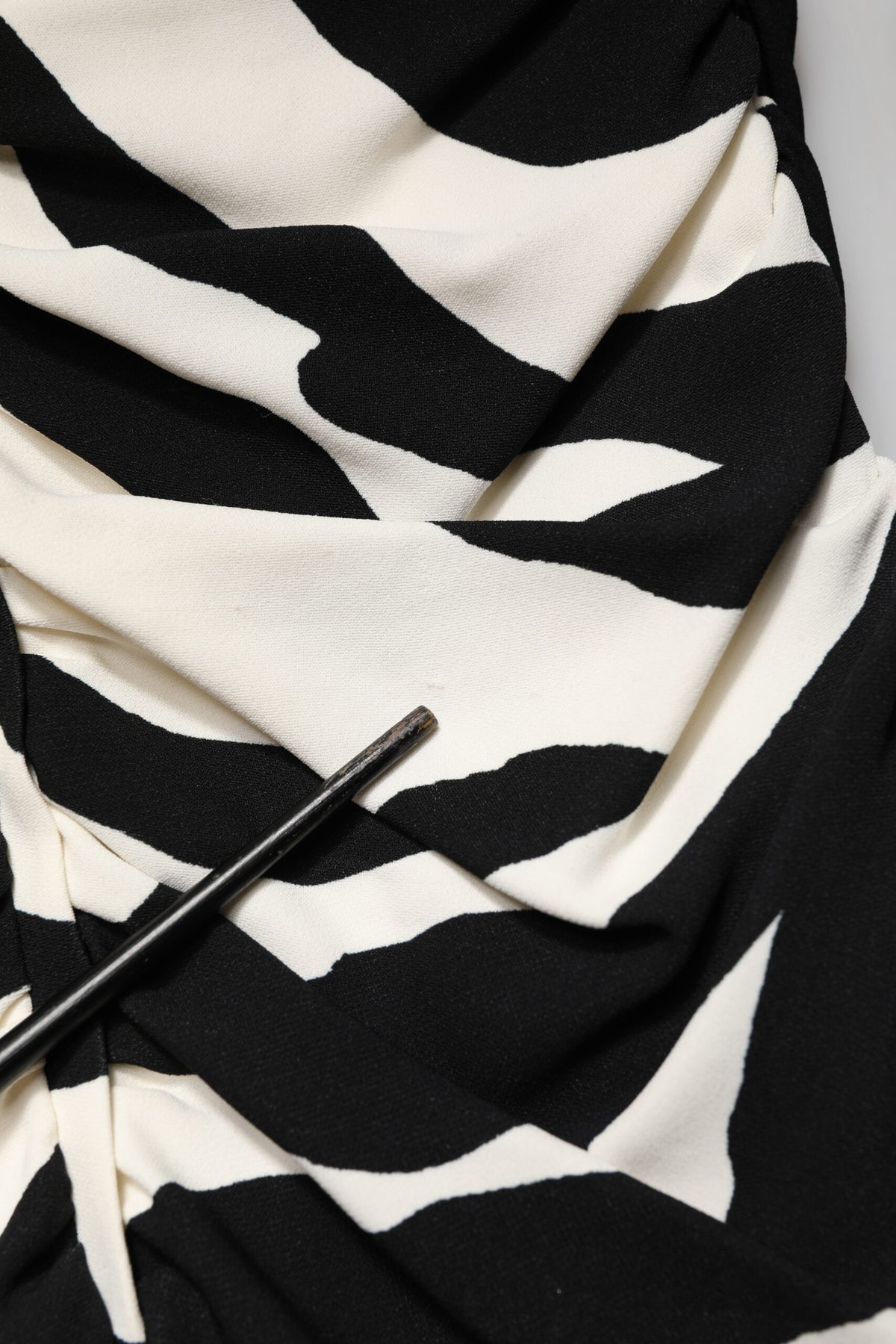 Dolce & Gabbana Black White Zebra Viscose Sheath Midi Dress
