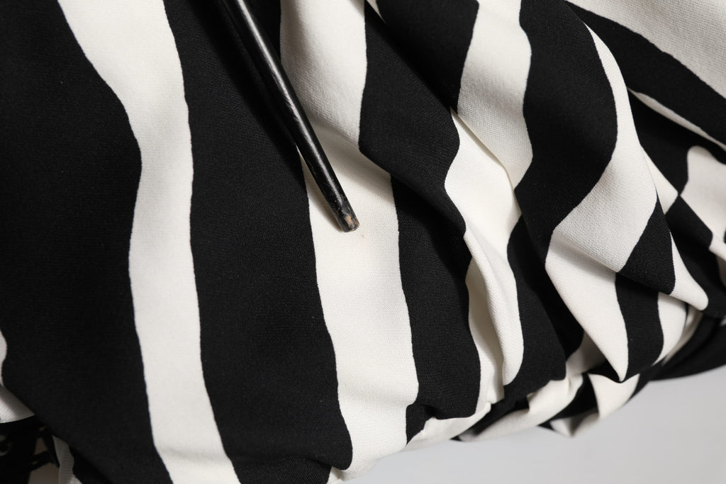 Dolce & Gabbana Black White Zebra Silk Sheath Mini Dress