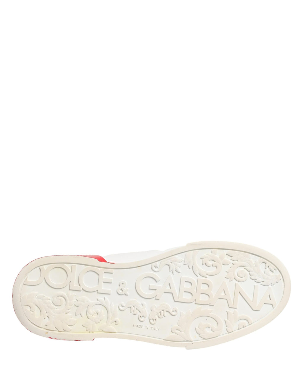 Dolce & Gabbana White Red Portofino Low Top Men Sneakers Shoes