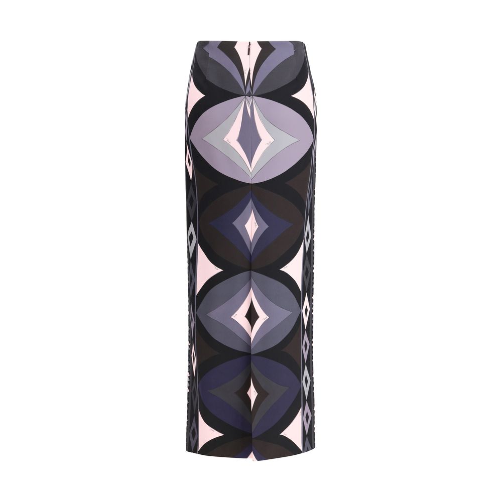 Emilio Pucci Multicolor Silk Long Skirt