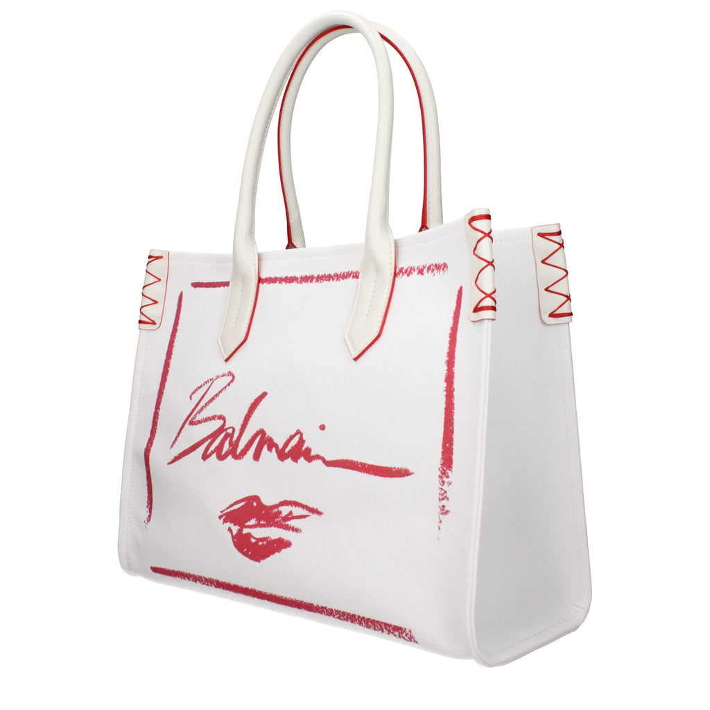Balmain White Fabric Handbag