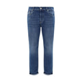 Brunello Cucinelli Blue Cotton Straight-Leg Jeans