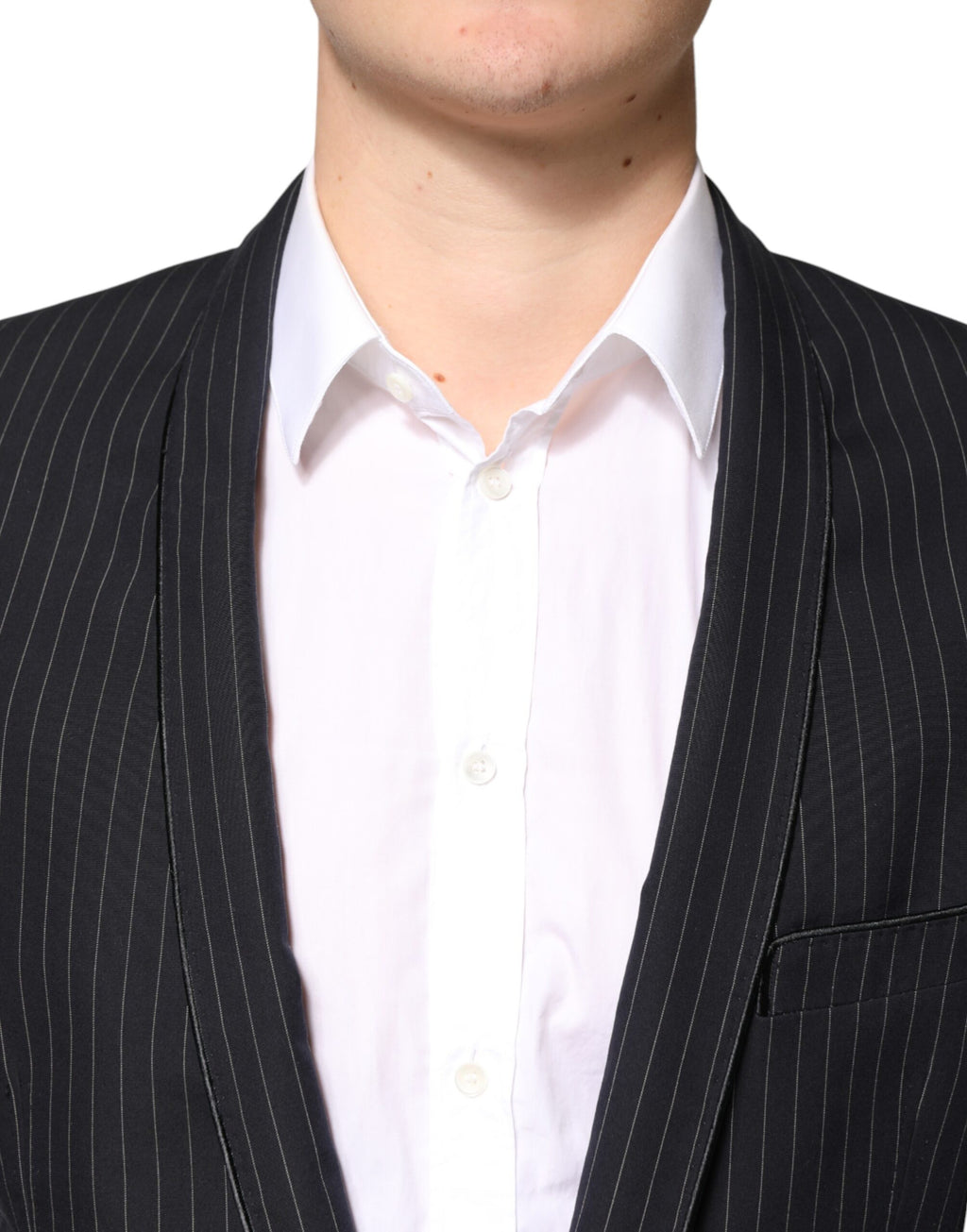 Dolce & Gabbana Dark Gray Stripes 1 Button Suit Jacket Blazer