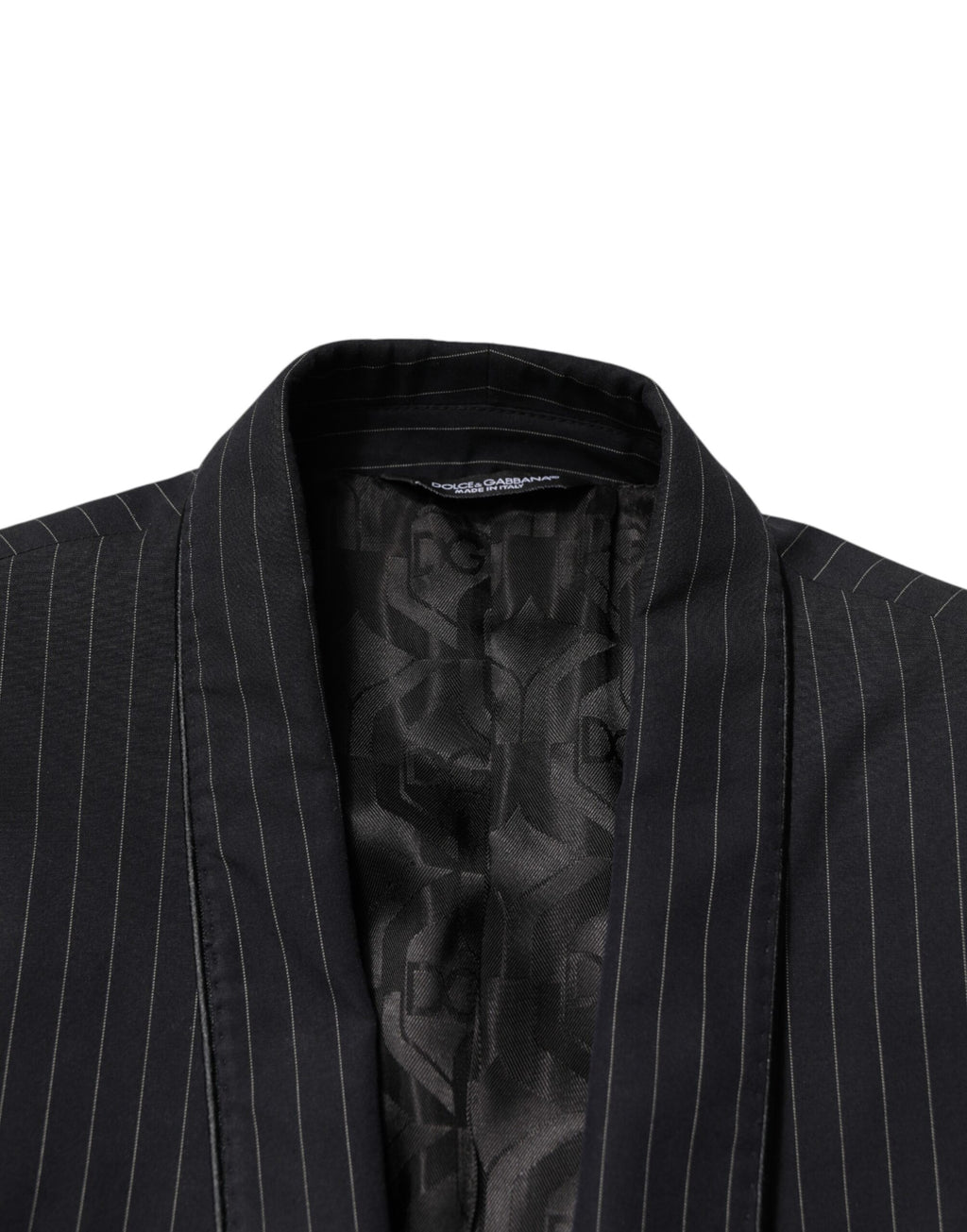 Dolce & Gabbana Dark Gray Stripes 1 Button Suit Jacket Blazer