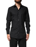 Dolce & Gabbana Black GOLD Cotton Men Dress Formal Shirt