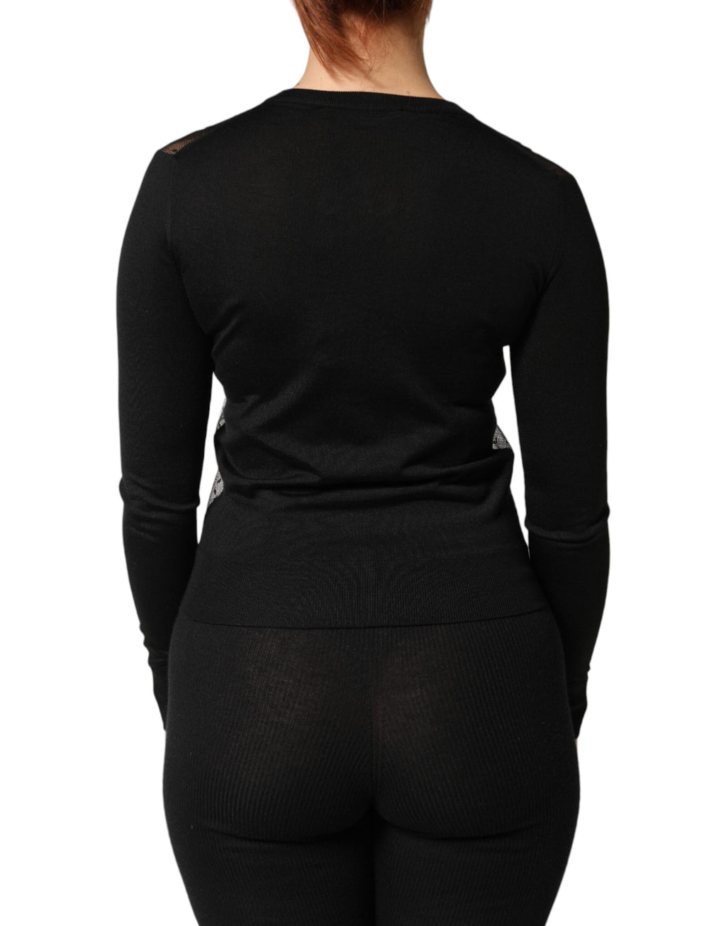 Dolce & Gabbana Black Sheer Button Down Cardigan Sweater
