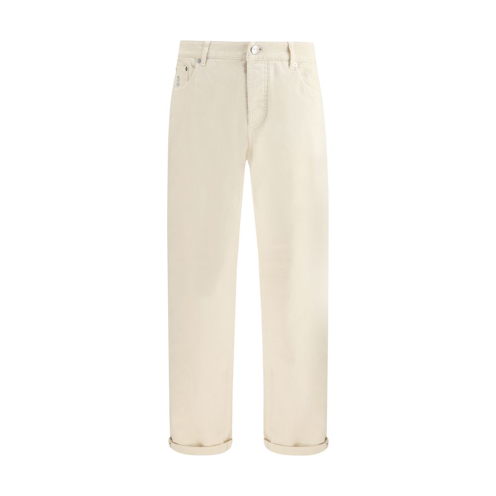 Brunello Cucinelli White Cotton Jeans Denim