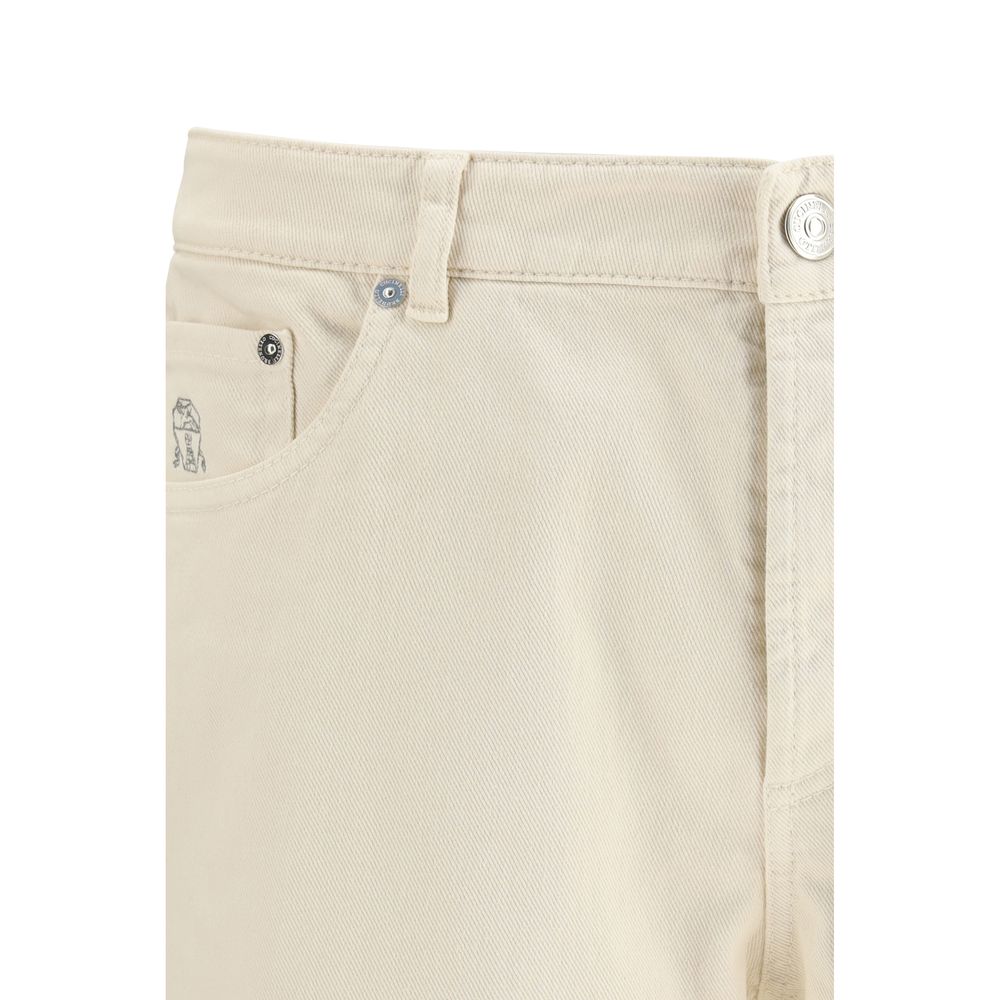 Brunello Cucinelli White Cotton Jeans Denim