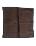 Dolce & Gabbana Brown Logo Silk Square Handkerchief Scarf