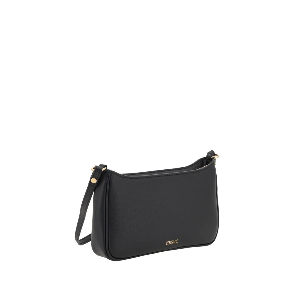 Versace Black Calf Leather Bos Taurus Shoulder Bag