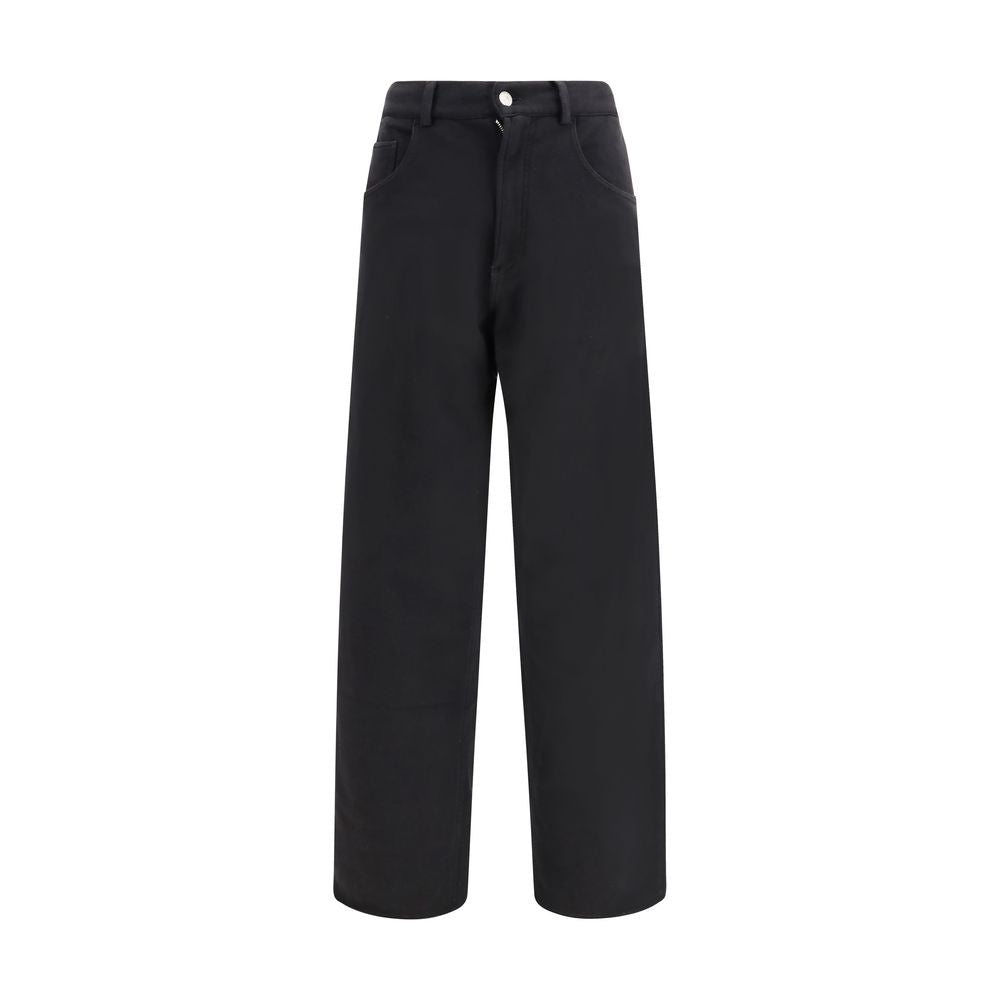 MM6 Black Cotton Casual Pants