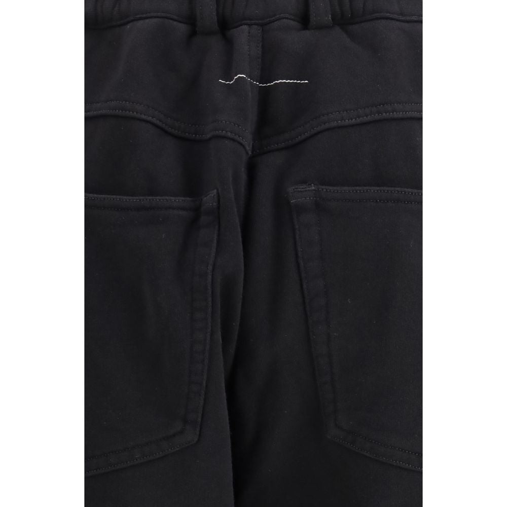 MM6 Black Cotton Casual Pants