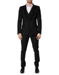 Dolce & Gabbana Dark Gray Wool Single Breasted 3 Piece Men Suit