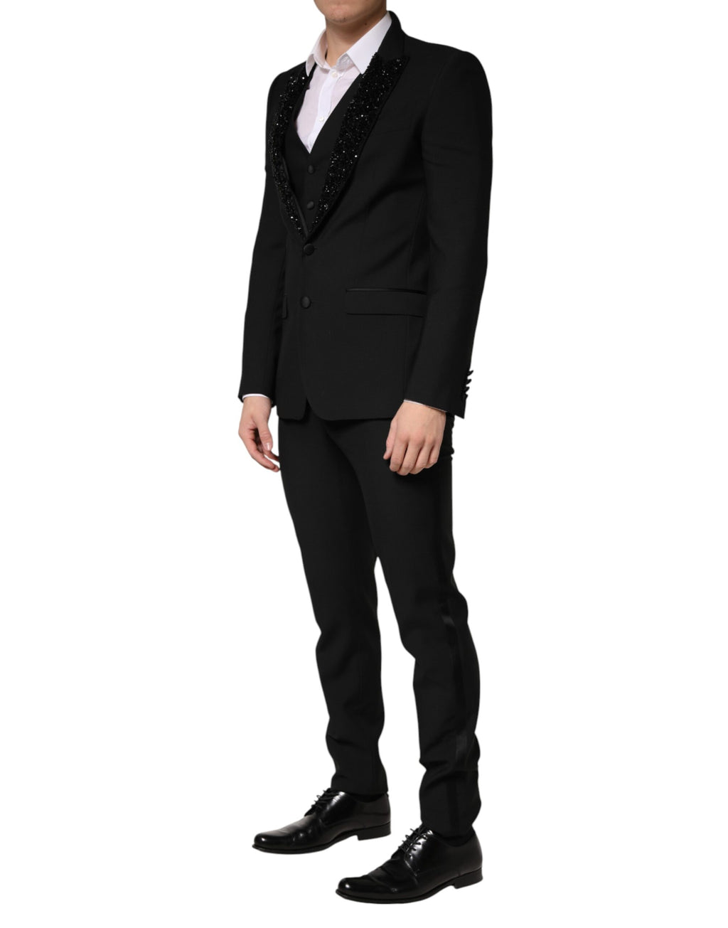 Dolce & Gabbana Dark Gray Wool Single Breasted 3 Piece Men Suit