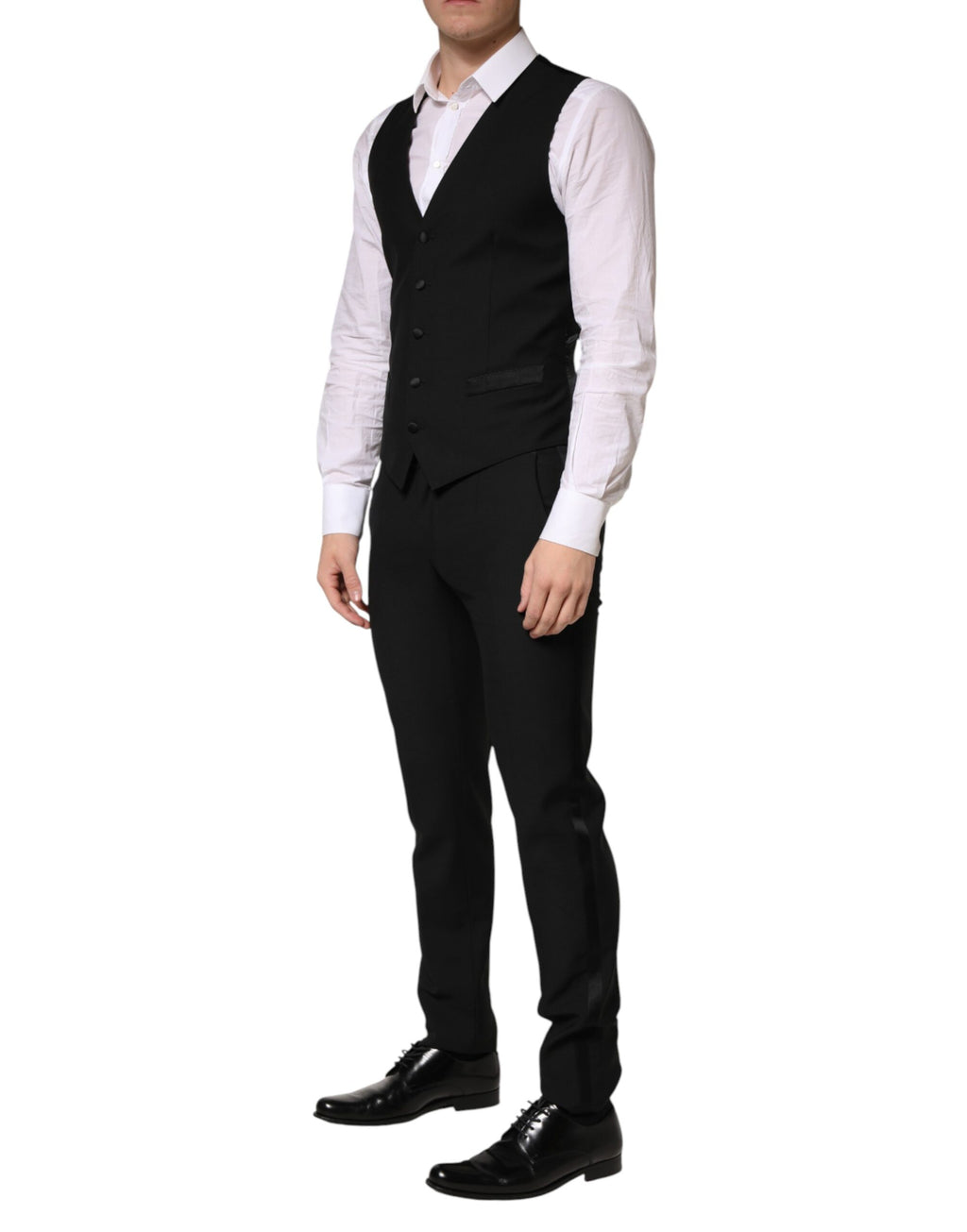 Dolce & Gabbana Dark Gray Wool Single Breasted 3 Piece Men Suit
