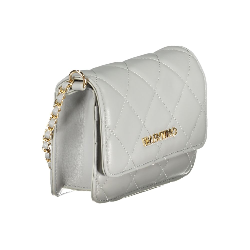 Mario Valentino Gray Polyurethane Women's Bag With Adjustable Chain Strap