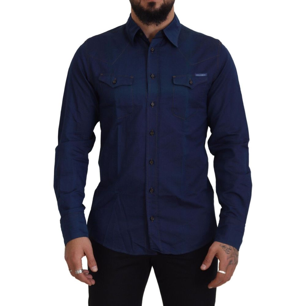 Dolce & Gabbana Blue Denim Shirt