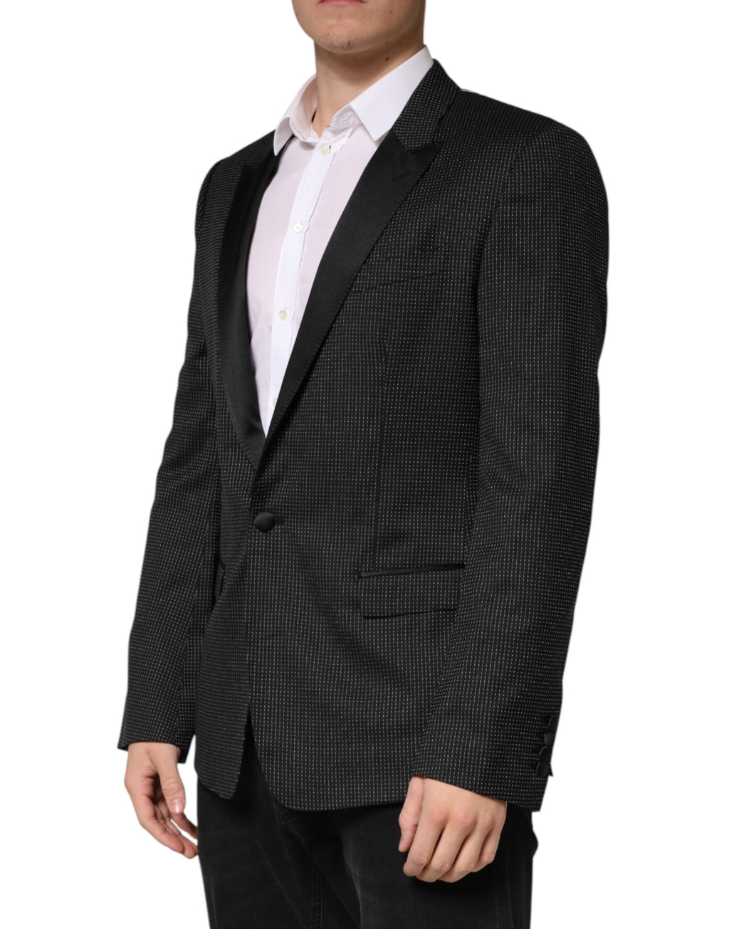Dolce & Gabbana Dark Gray Fantasy Single Breasted Jacket Blazer