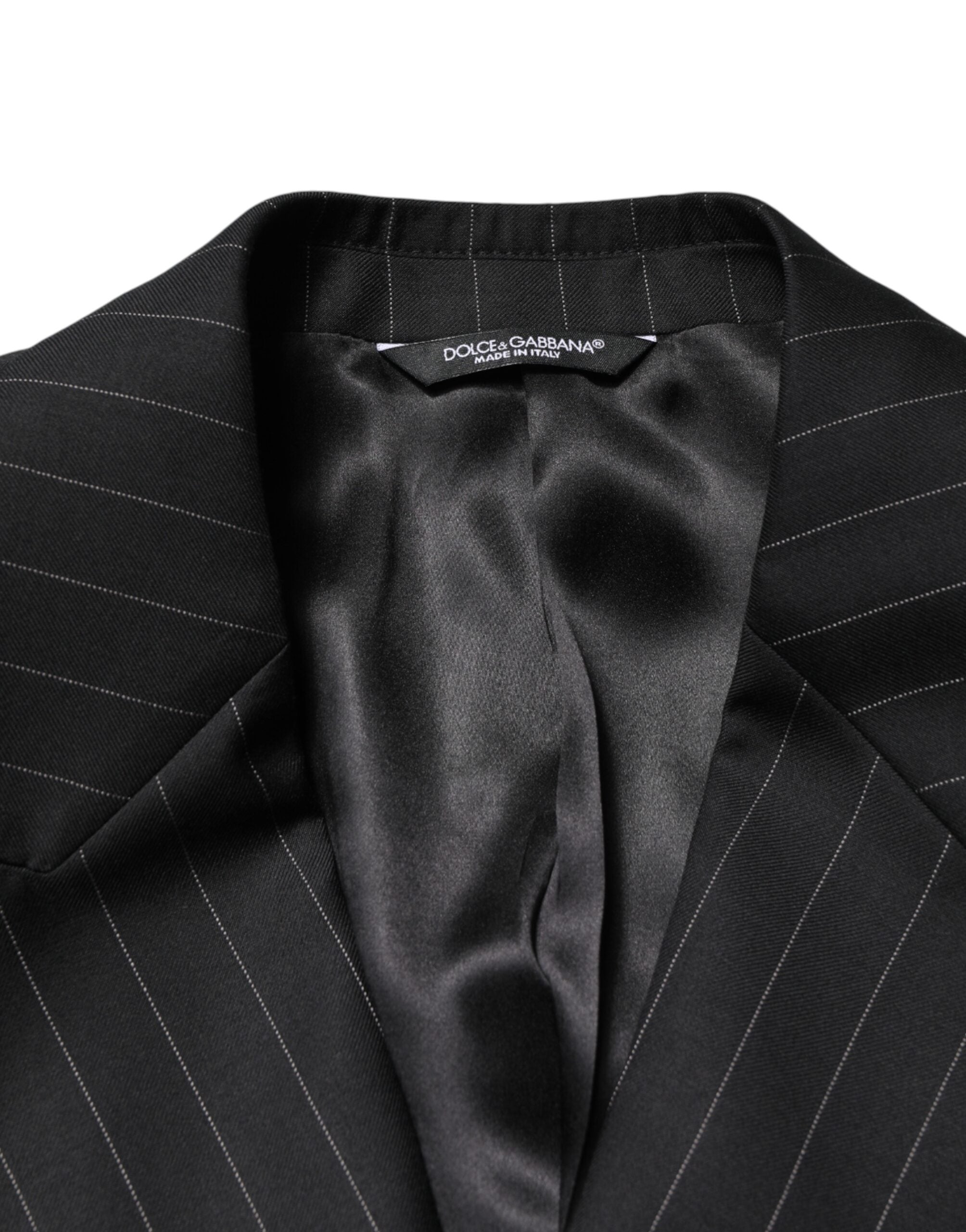 Dolce & Gabbana Dark Gray Stripes Double Breasted 2Button Blazer