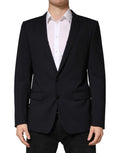 Dolce & Gabbana Dark Blue Wool Single Breasted 2 Button Blazer
