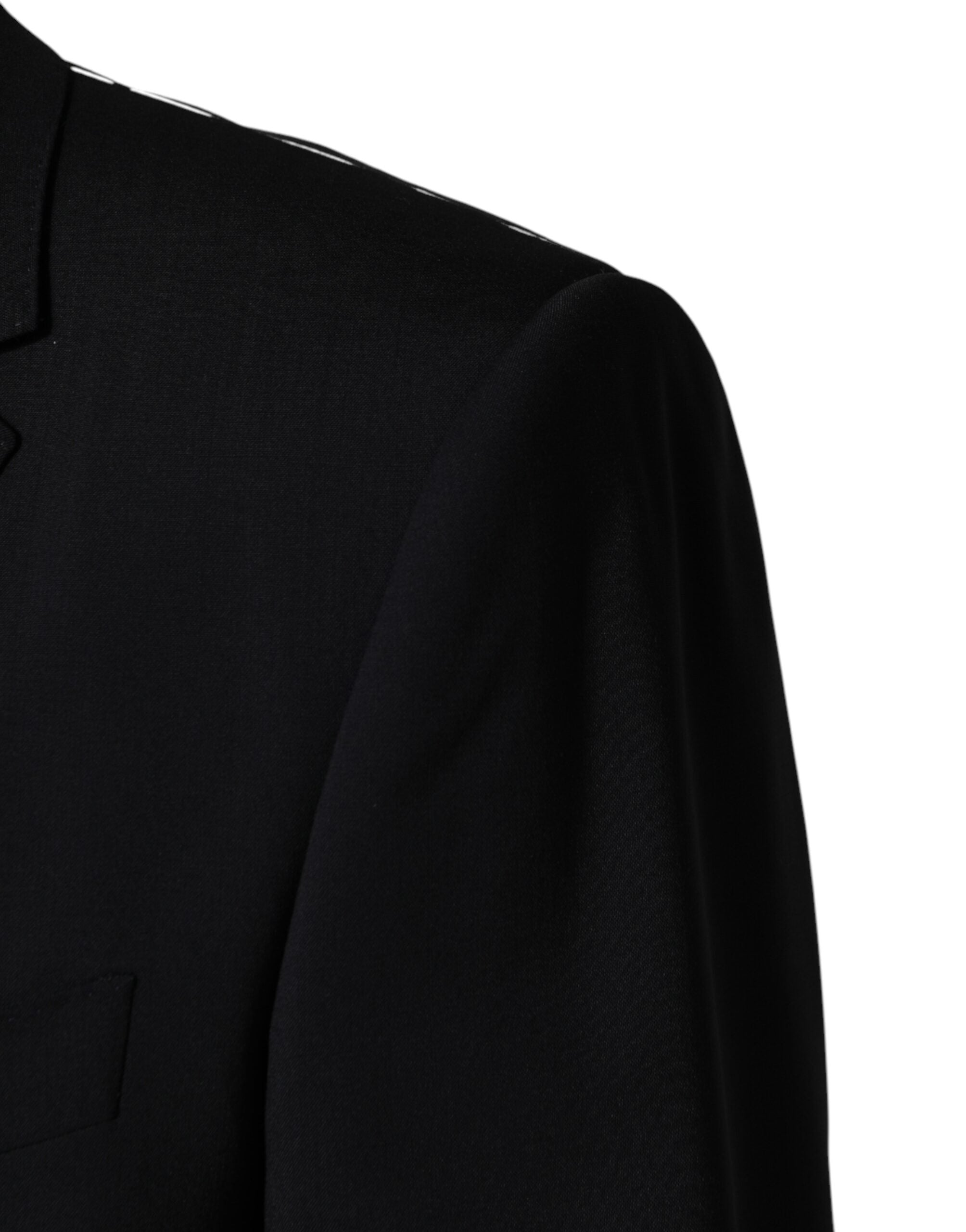 Dolce & Gabbana Dark Blue Wool Single Breasted 2 Button Blazer