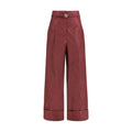 Fendi Bordeaux Silk Casual Pants
